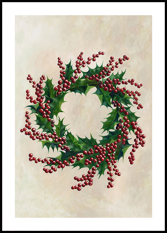 Holly wreath Poster