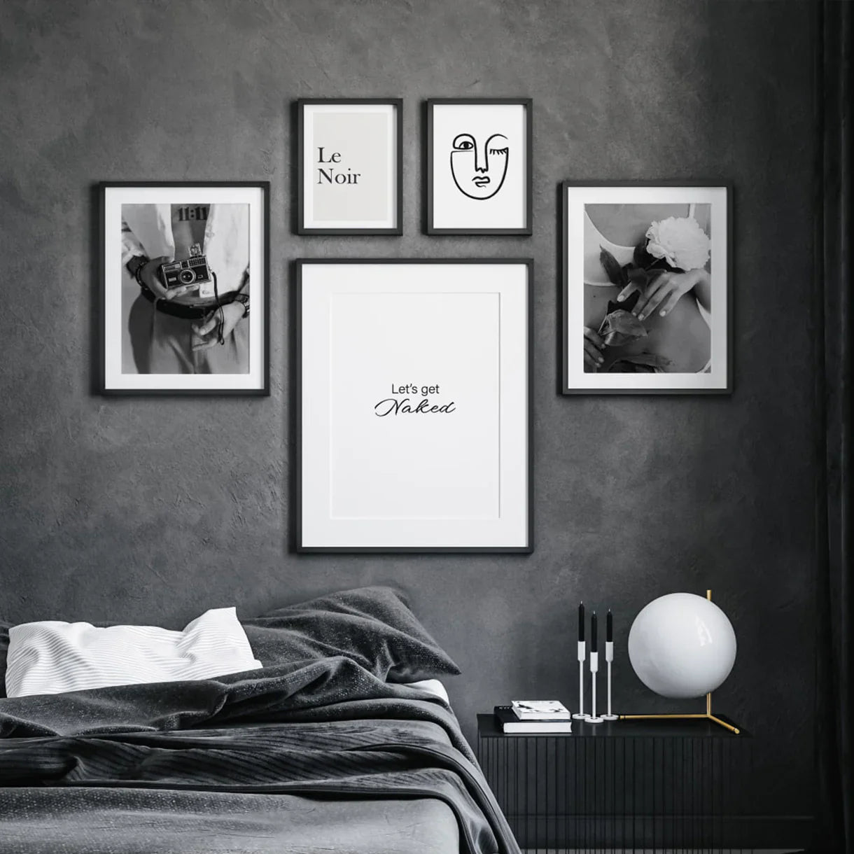 Svart og Hvitt Sett - 5er Poster