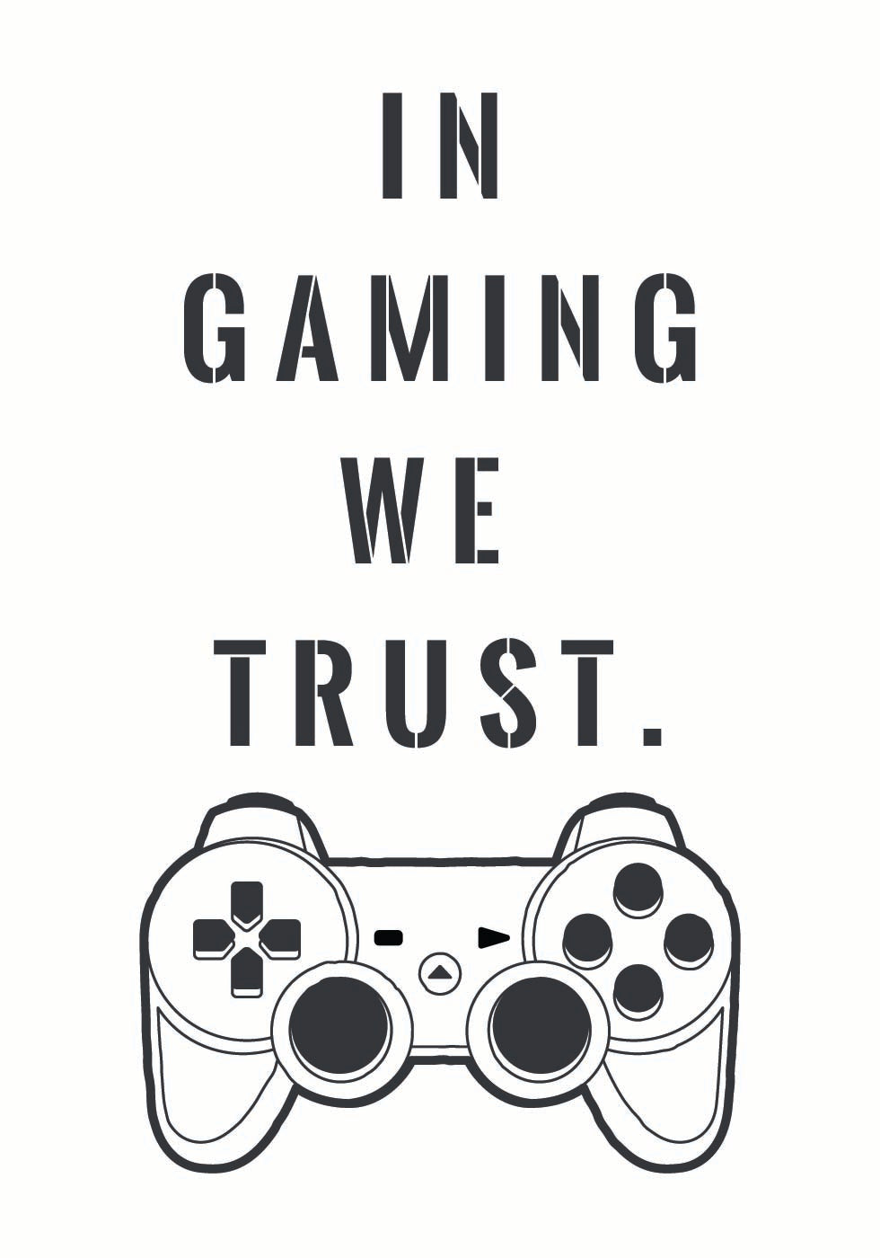 In Gaming We Trust, Controller Quote Print Poster