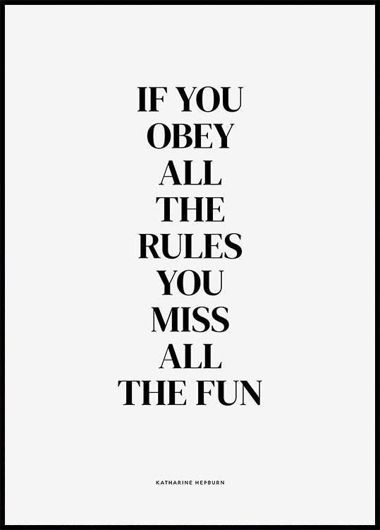 If You Obey All The Rules You Miss All The Fun Poster