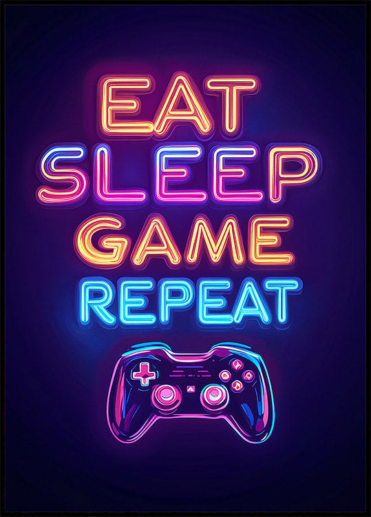 Eat Sleep Game Repeat Poster