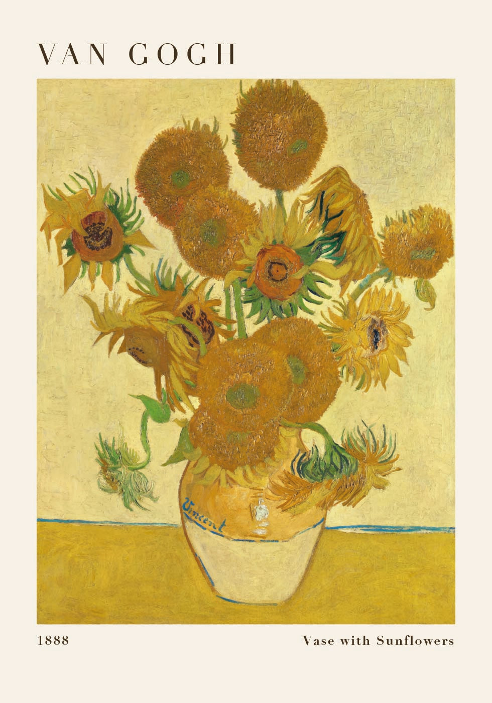Vase with Sunflowers by Vincent van Gogh Poster