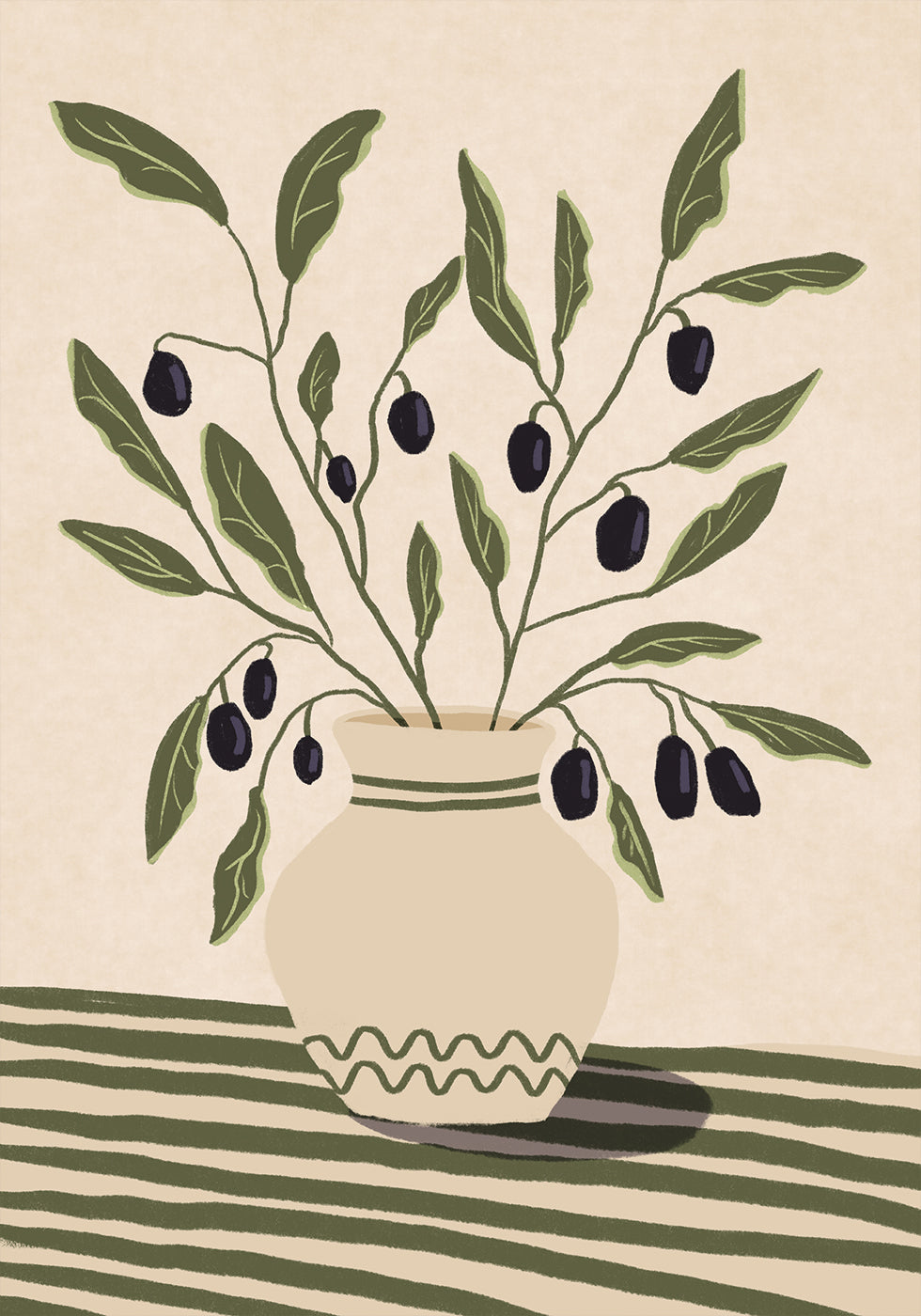 Vase With Olives Poster