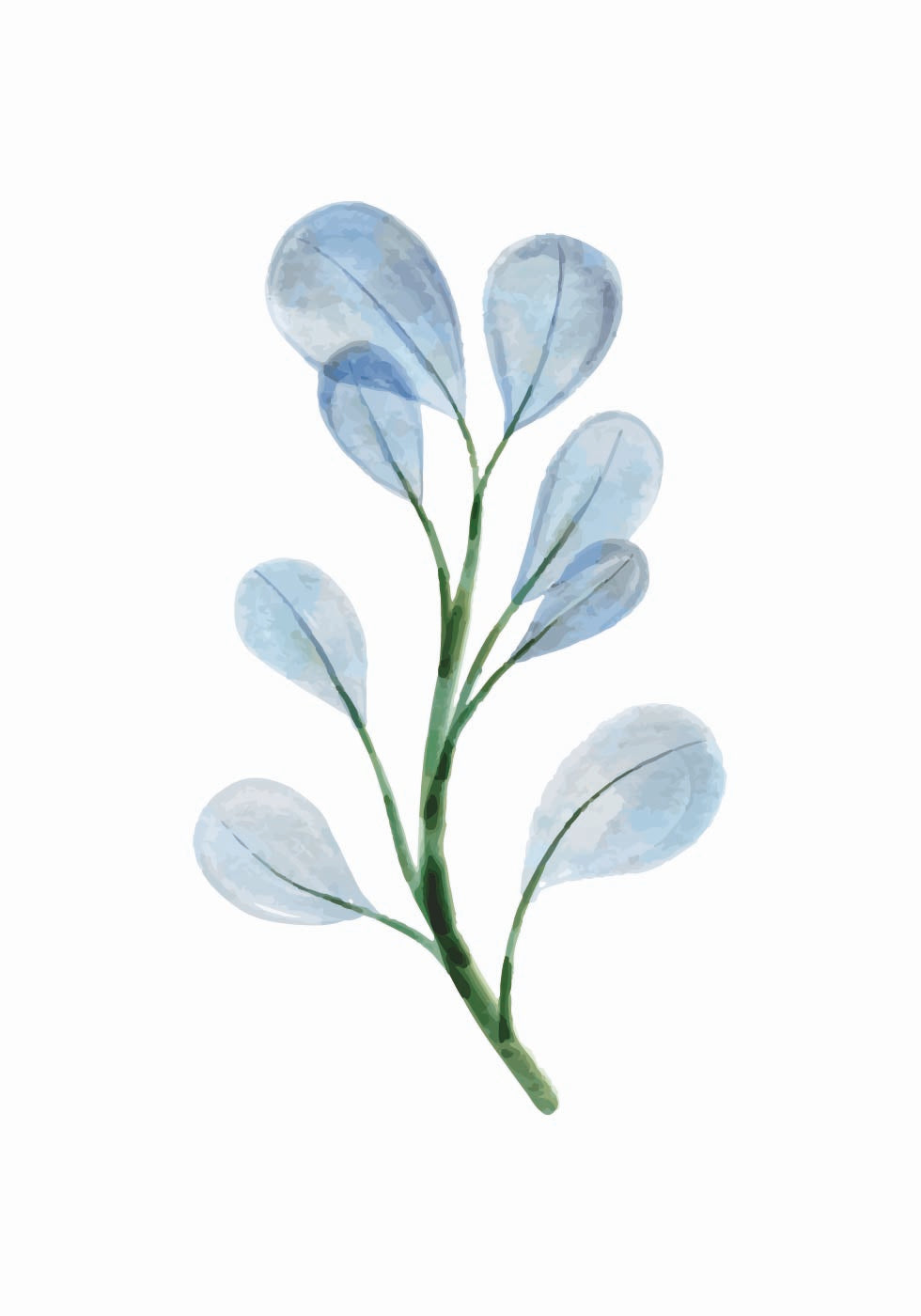 Watercolor Leaf Branch Poster