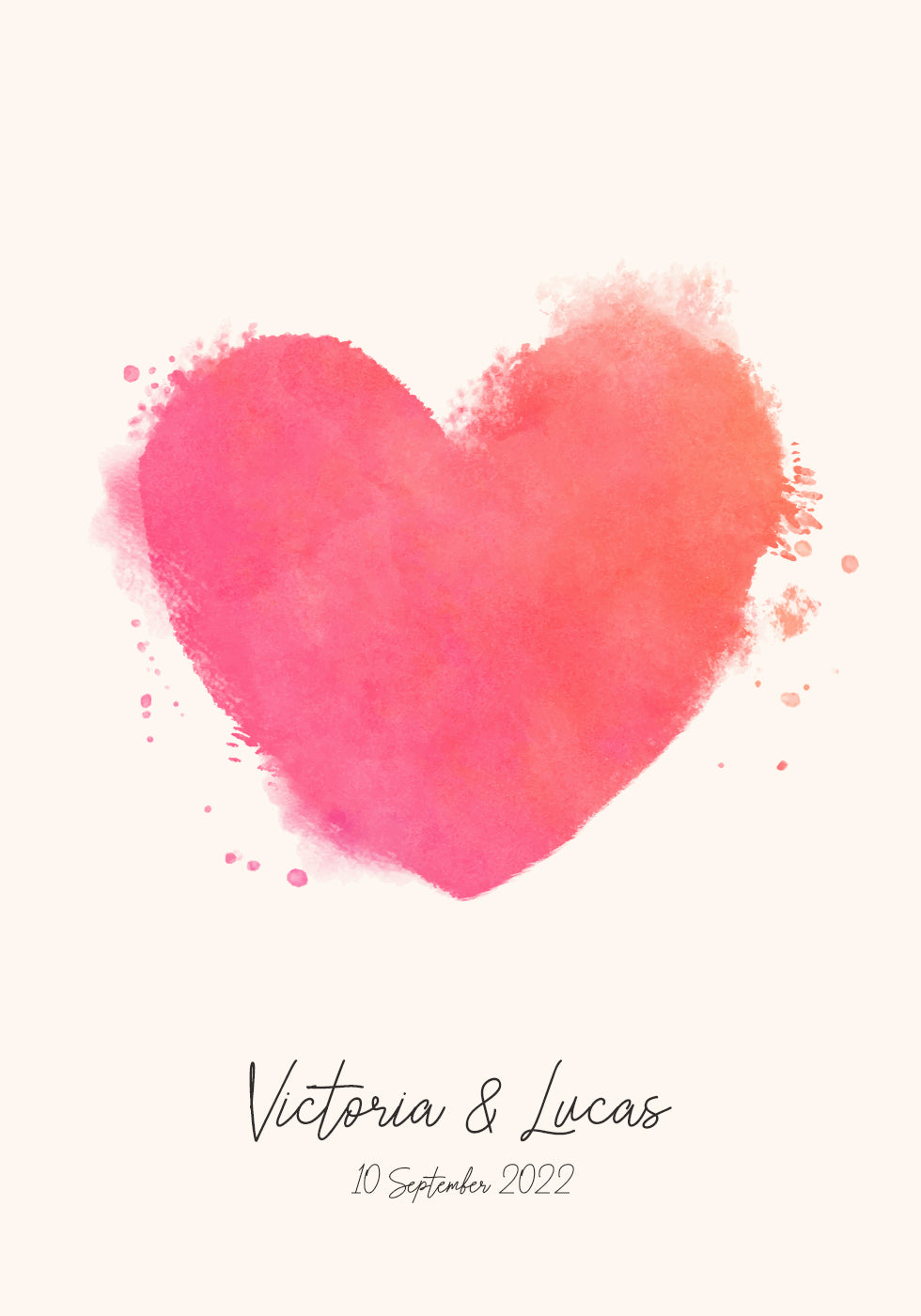 Watercolor Heart Personalized Poster