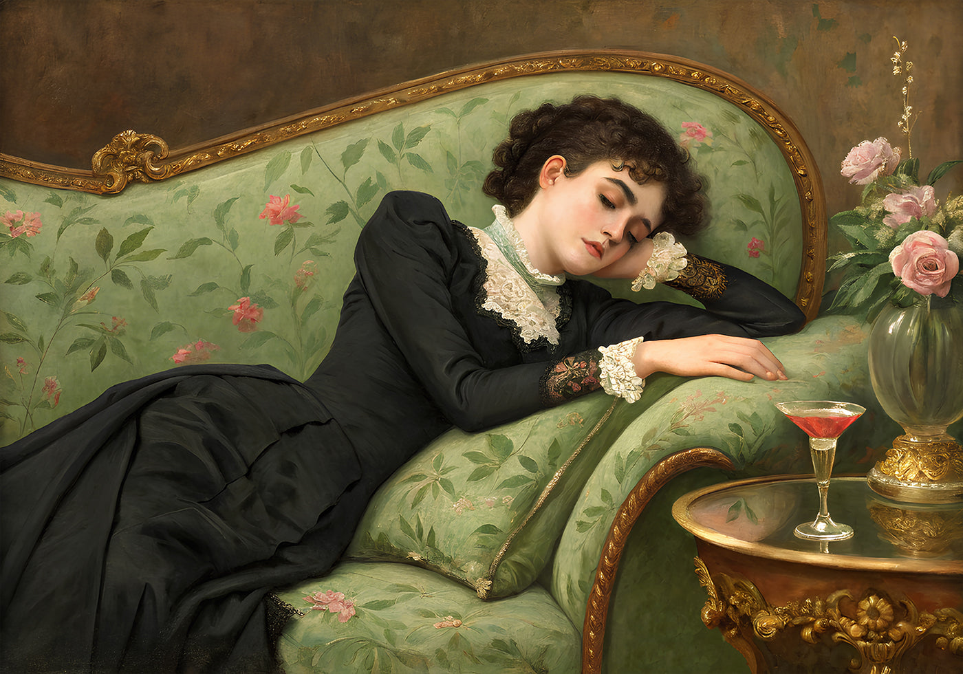 Victorian Elegance with Martini Poster