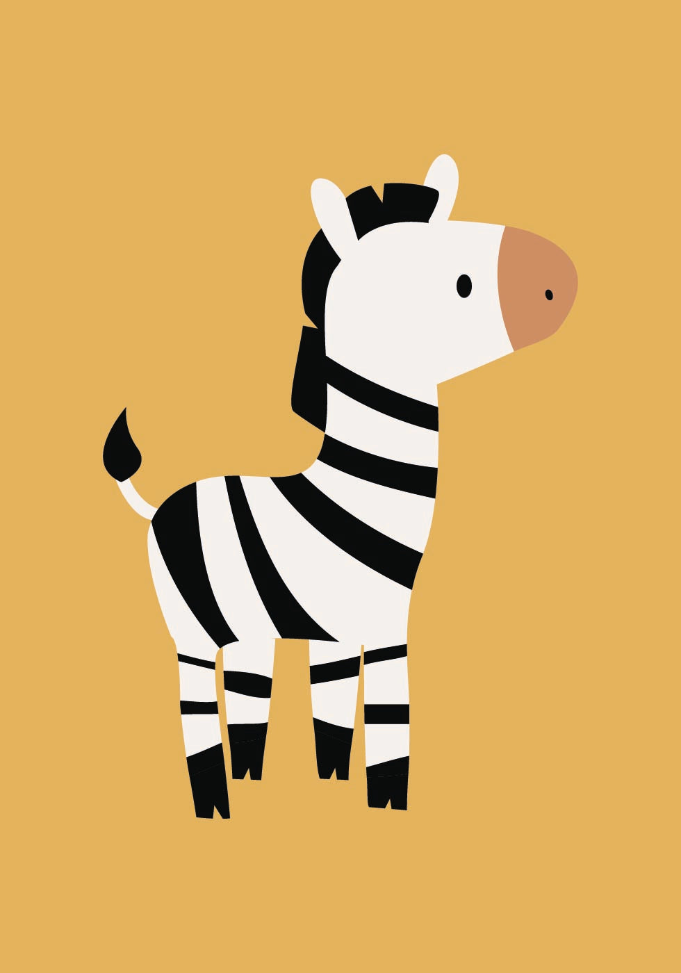 Cute Zebra Illustration Poster