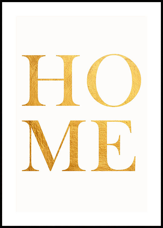 Home Gold Typography Poster