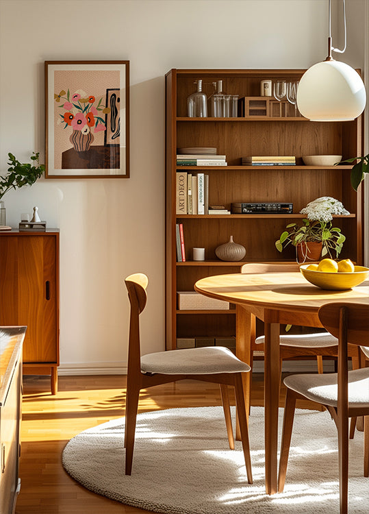 Flowers On Sideboard  Poster