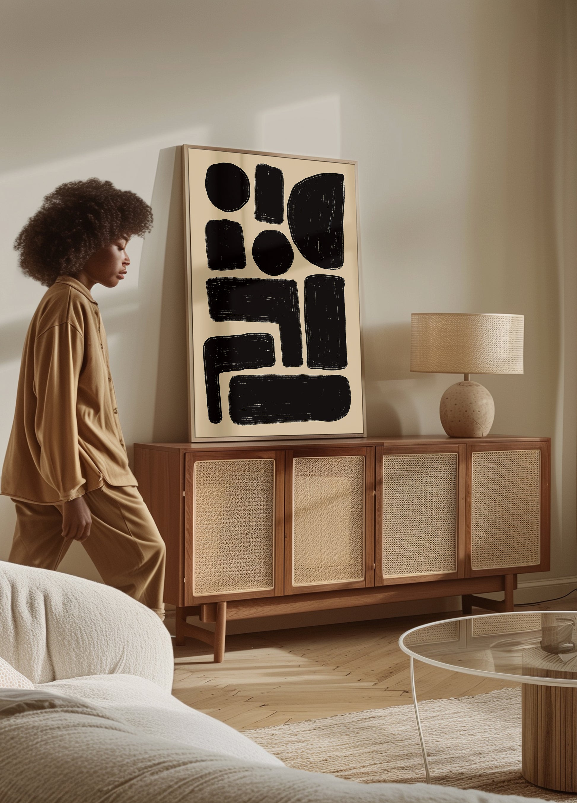 Abstract Black Shapes Poster