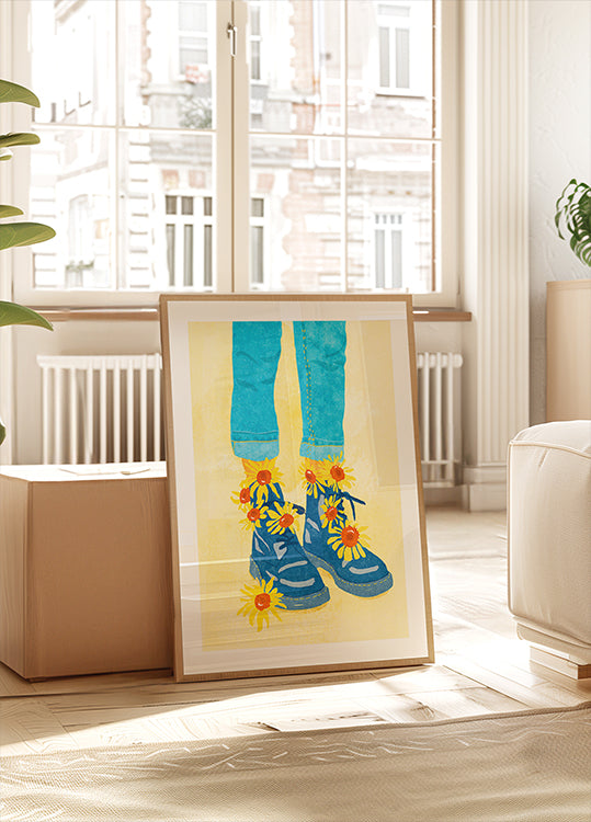 Sunflower Walk Poster