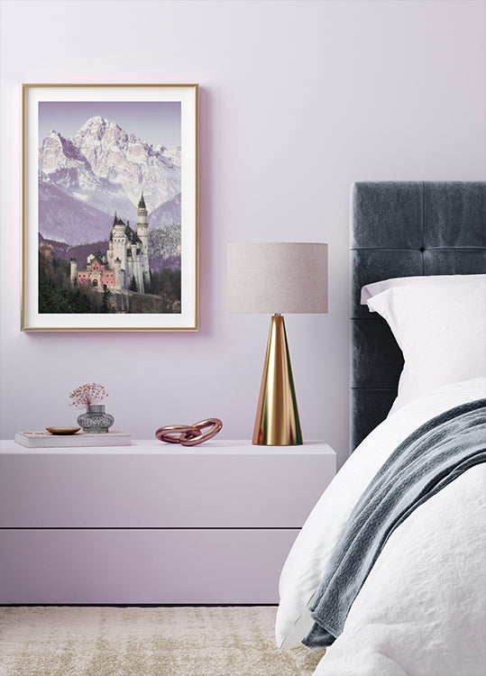 Neuschwanstein Castle and Alpine Mountains Poster