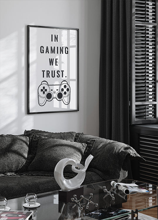 In Gaming We Trust, Controller Quote Print Poster