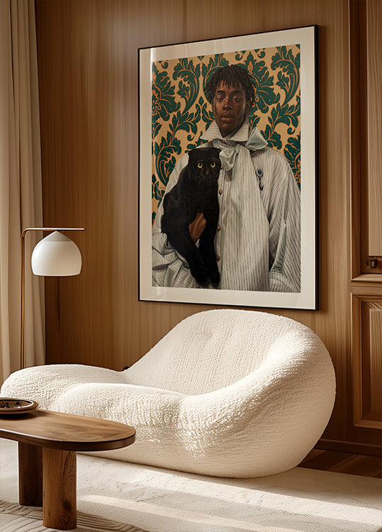 Gentleman with Cat Poster