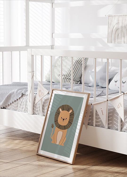 Cute Lion Illustration Poster