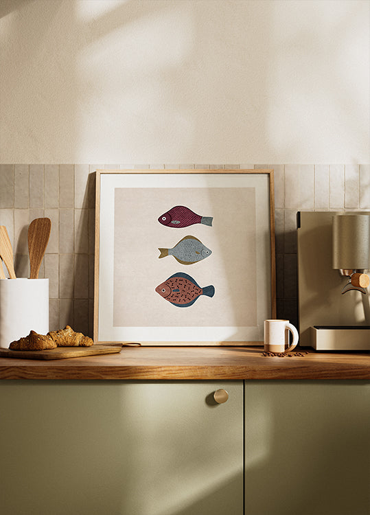 Trio of Fish Forms Poster