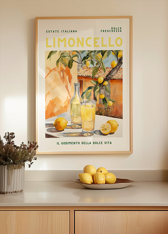 Limoncello, Aquarell, Fresh Poster Poster