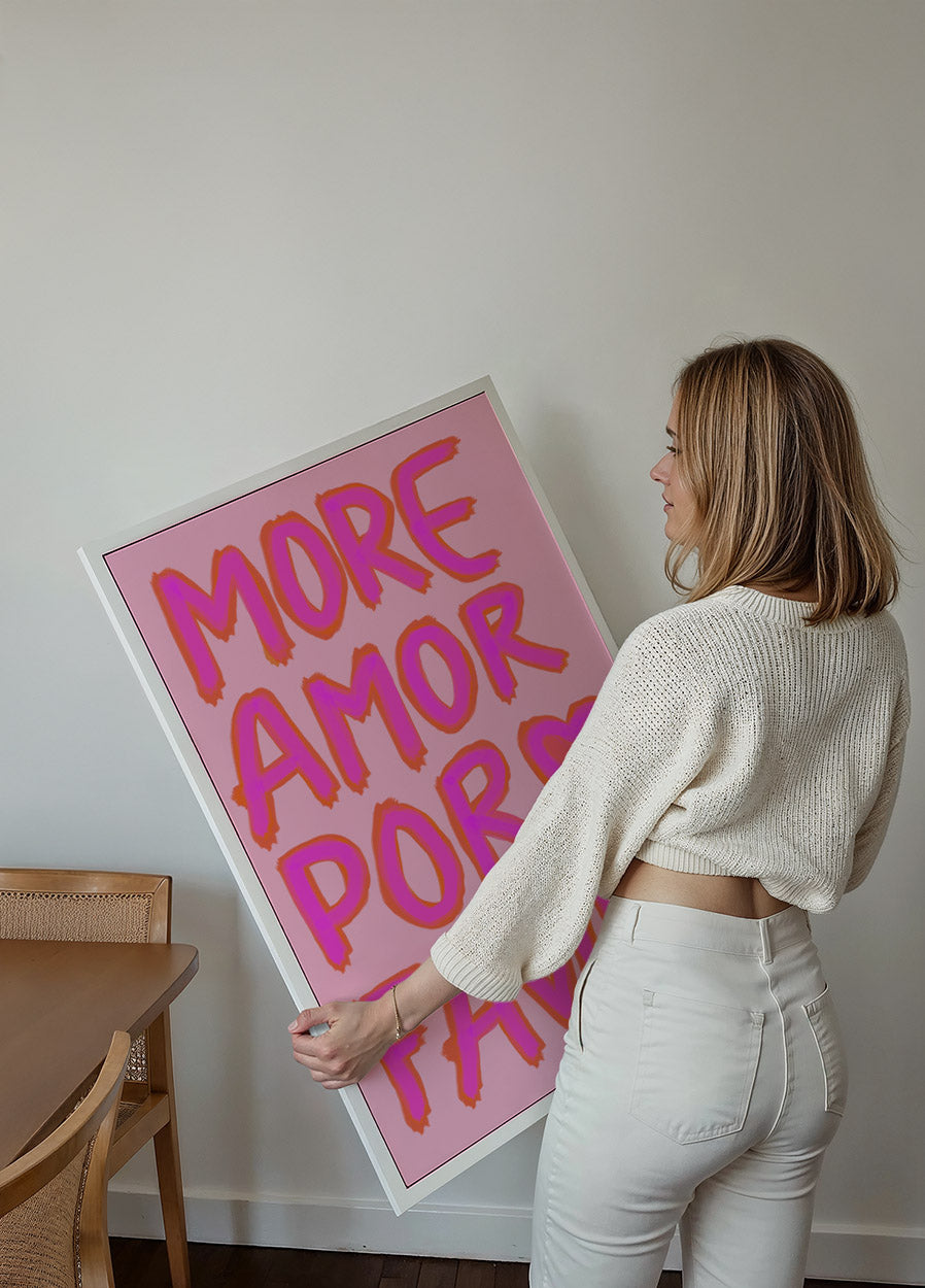 More Amor Por Favor, Pink Neon Love Poster