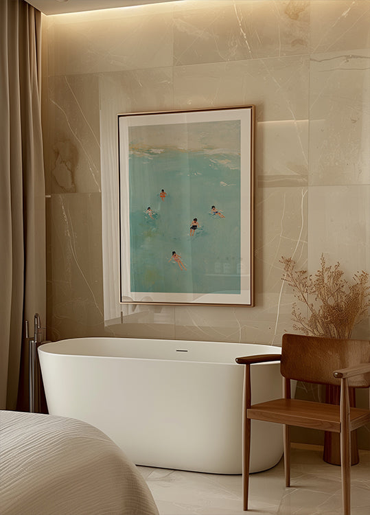 Floating in Aqua Waters Poster