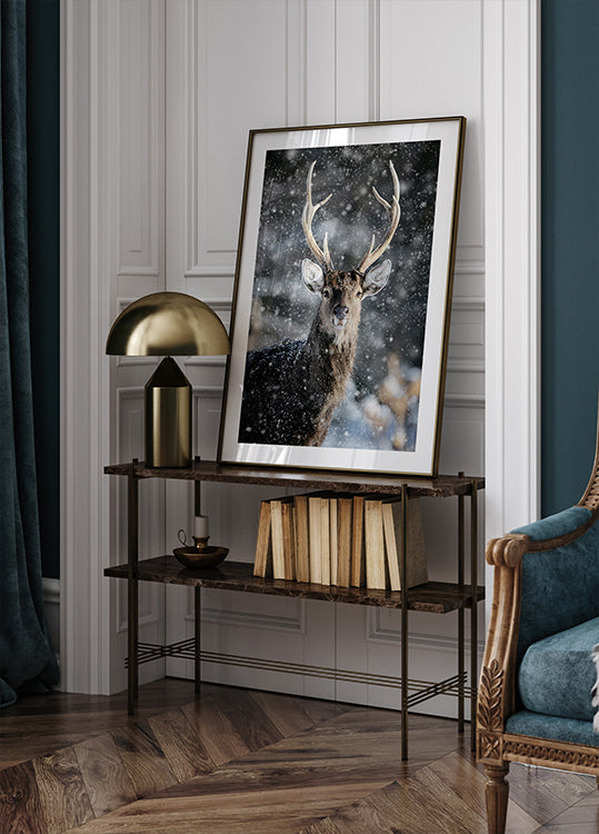Majestic Deer in Snow №2 Poster