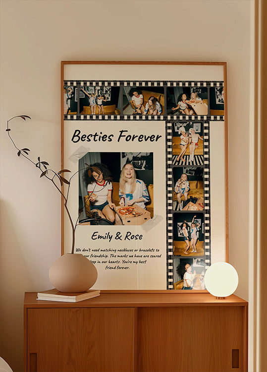 Besties Forever Personalized Photo Film Strip Poster
