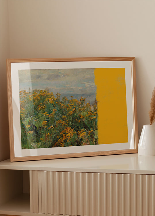 yellow modern landscape collage Poster