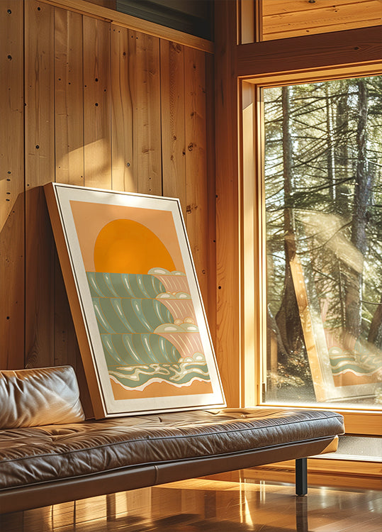 Golden Wave Embrace Poster