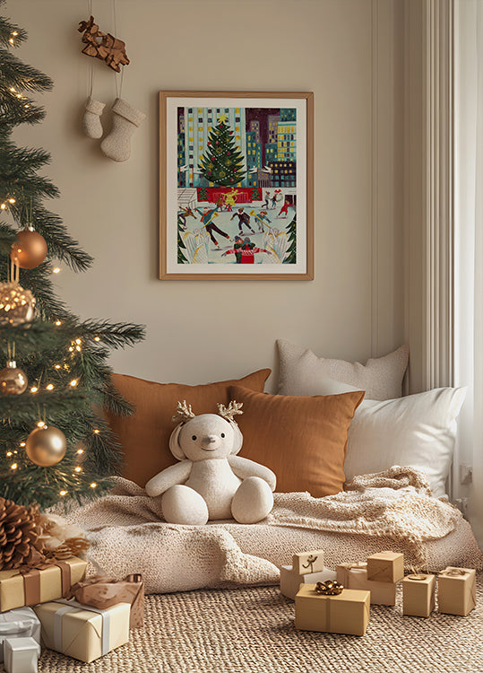 Ice skating at Rockefeller center Poster