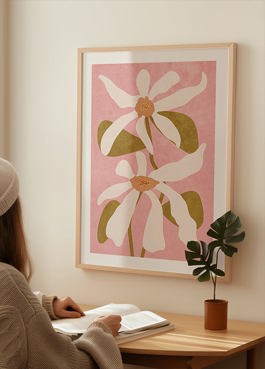 Abstract Flowers I Poster