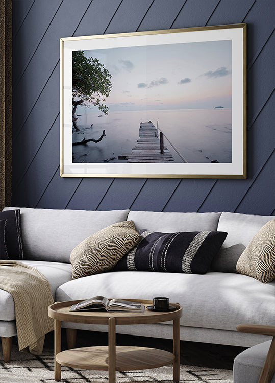 Tranquil Morning Pier Poster
