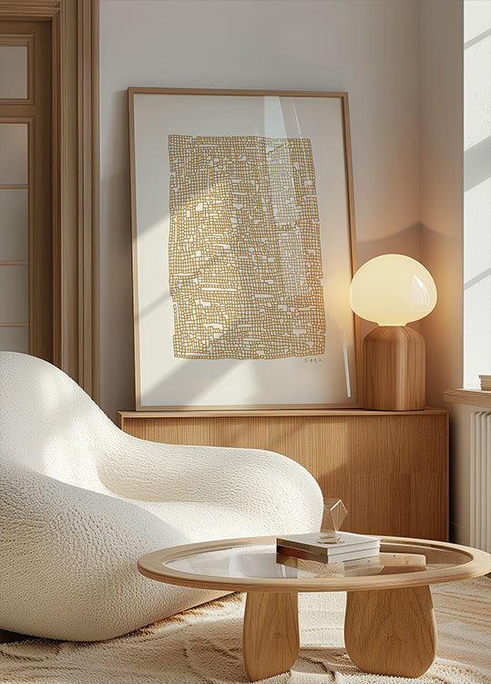 Grid Dark Oker Poster