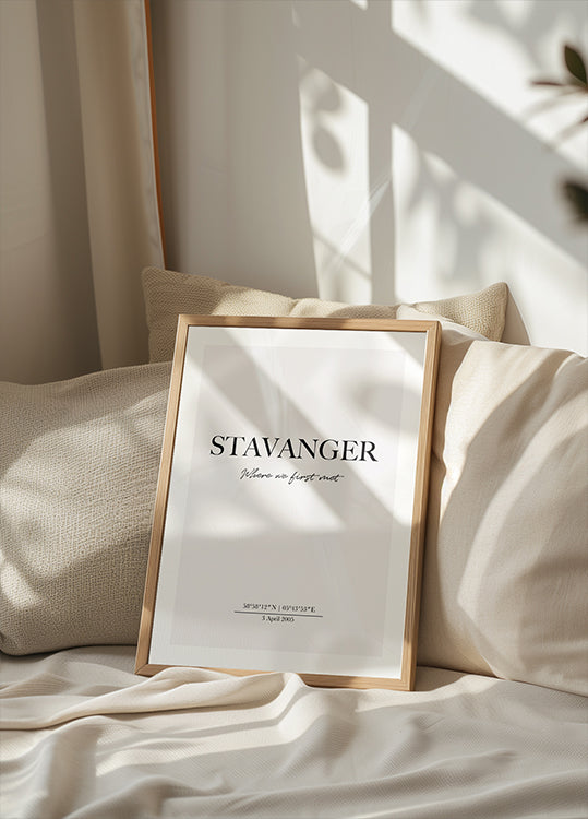 Romantic Coordinates, Where We First Met, Custom Location Poster