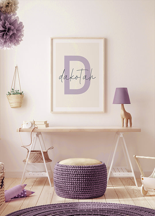 Custom Initial Name Poster