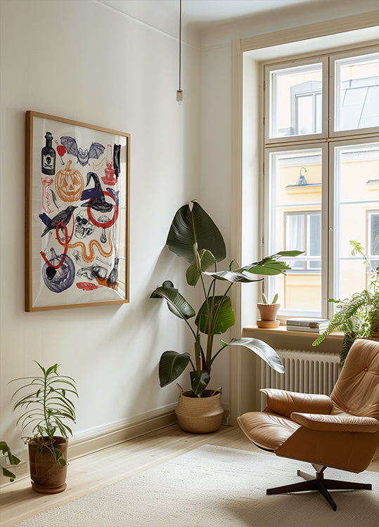 Halloween Collage Art Poster