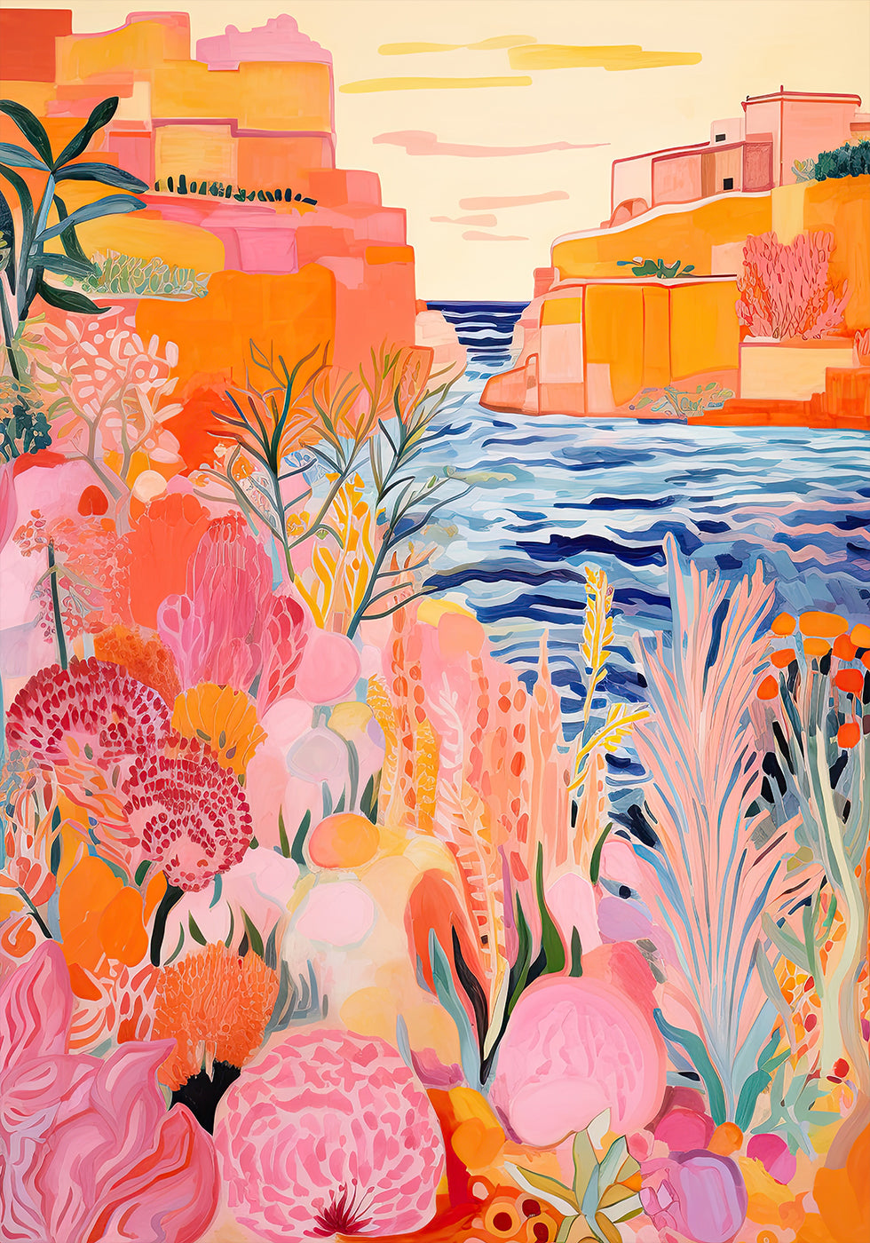 Colorful Canyon Garden and Sea Poster