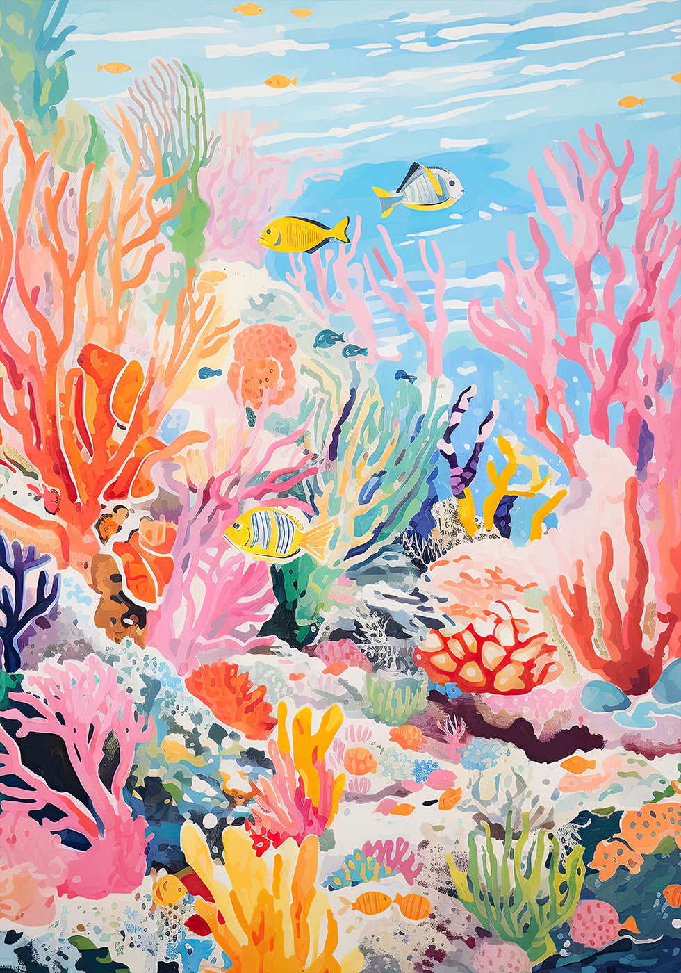 Colorful Coral Reef Ocean Scene Poster