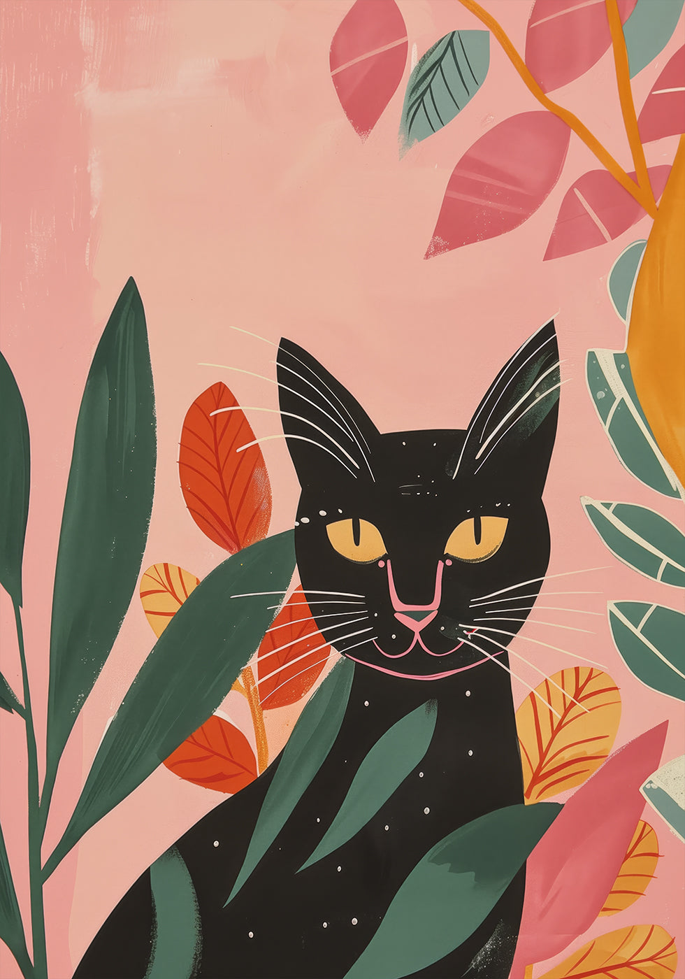 Black Cat in Jungle Poster