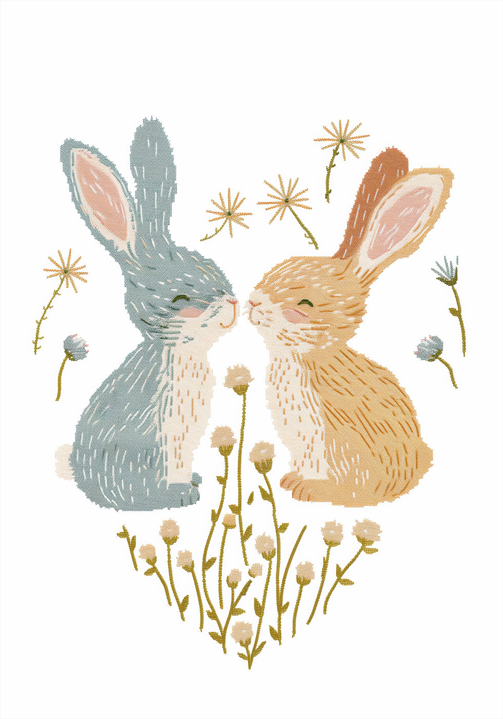 Kissing Bunnies Poster