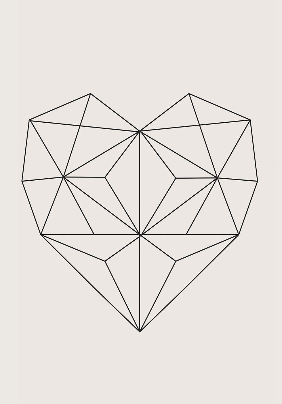 Abstract Geometric Heart Poster