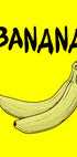 a banana, which is a yellow fruit, against a bright yellow background.