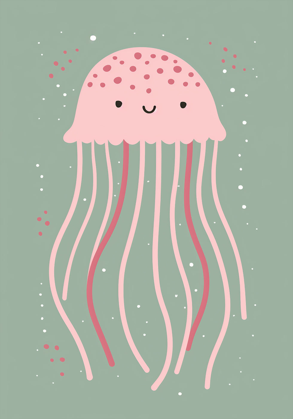 Cute Jellyfish Illustration Poster