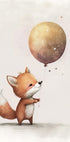Fox Holding Balloon Nursery Plakat - Posterbox.no