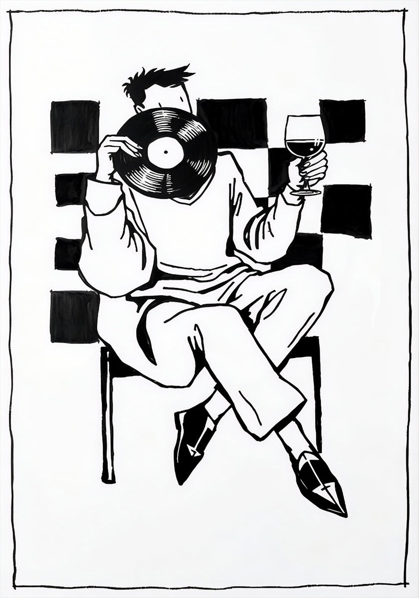 Vinyl & Wine Mood Poster