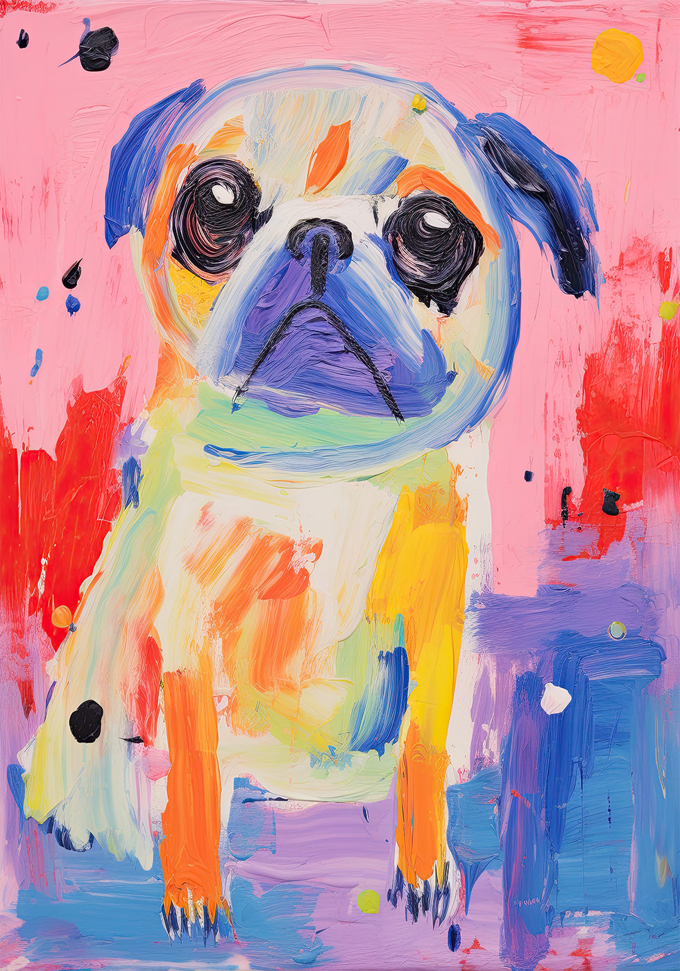 Colorful Pug Poster