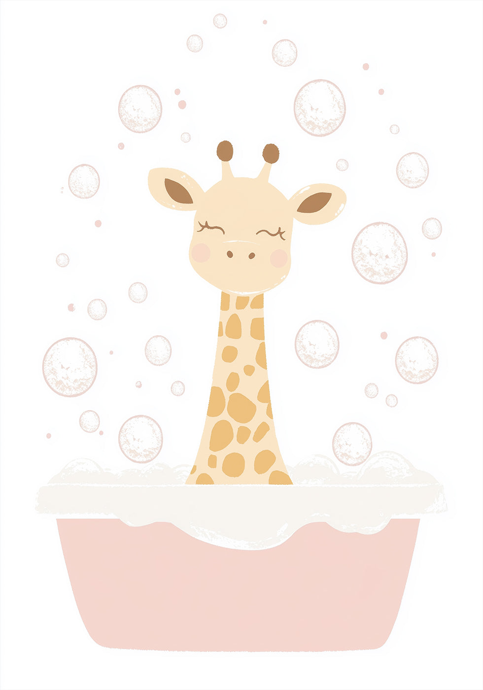 Giraffe Bath Poster