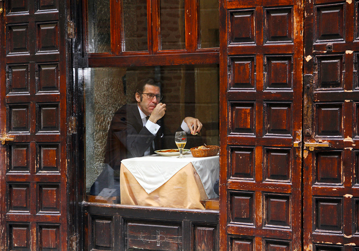 Lonely Man Dinner in Madrid Latin Quarter Poster