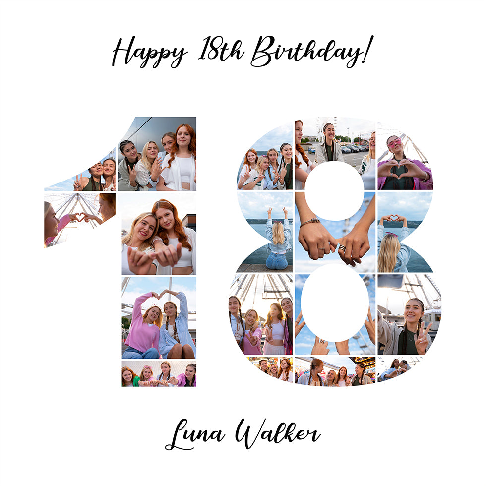 18th Birthday Photo Collage Personal Poster