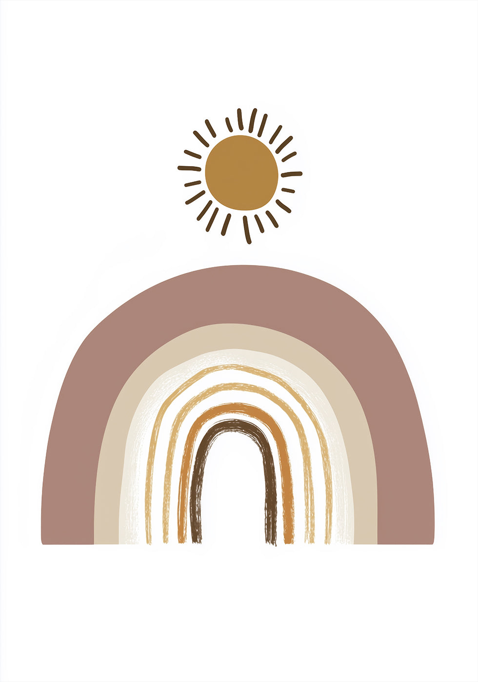 Boho Rainbow and Sun Poster – Posterbox.uk