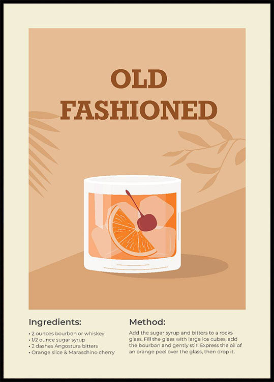 Old Fashioned Cocktail Plakat - Posterbox.no