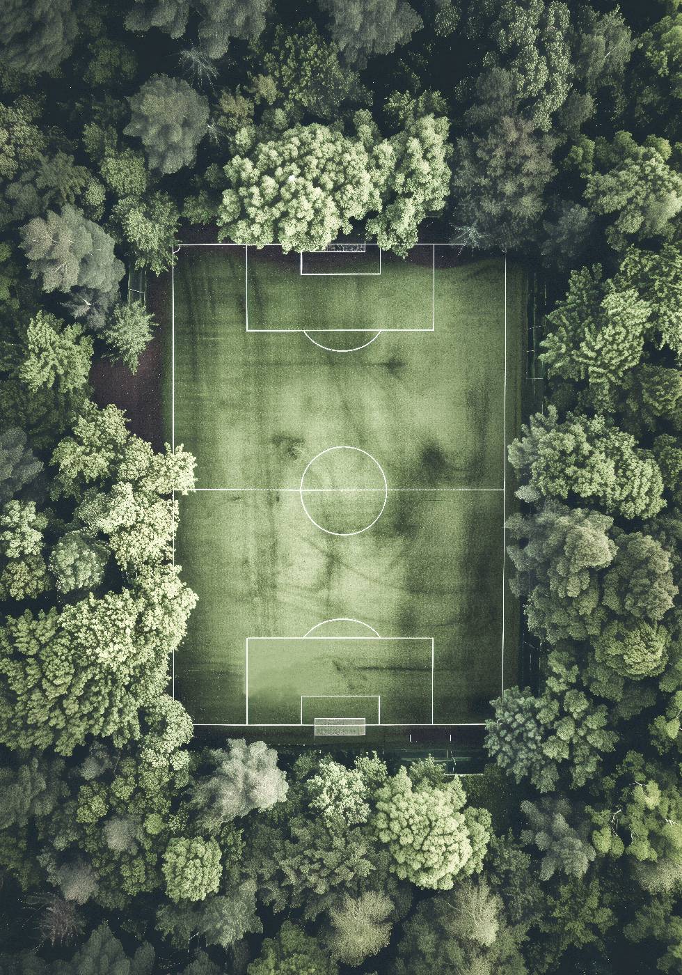 Green Soccer Pitch Poster